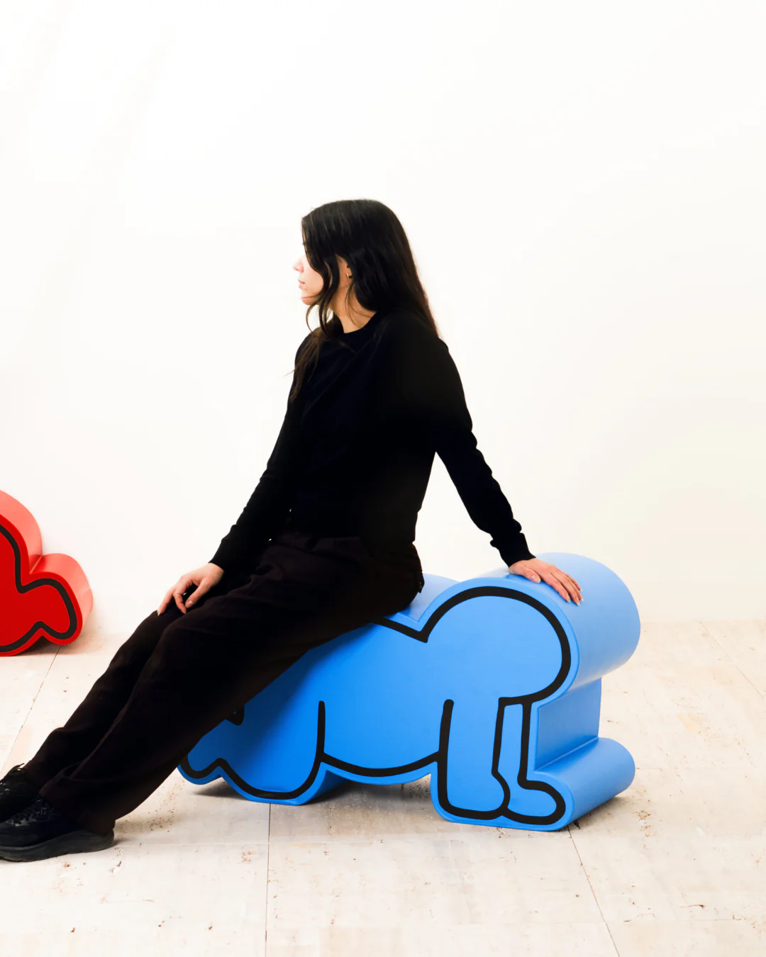 Luna Luna x Gufram x Keith Haring Blue Radiant Baby Pouf - Image 4