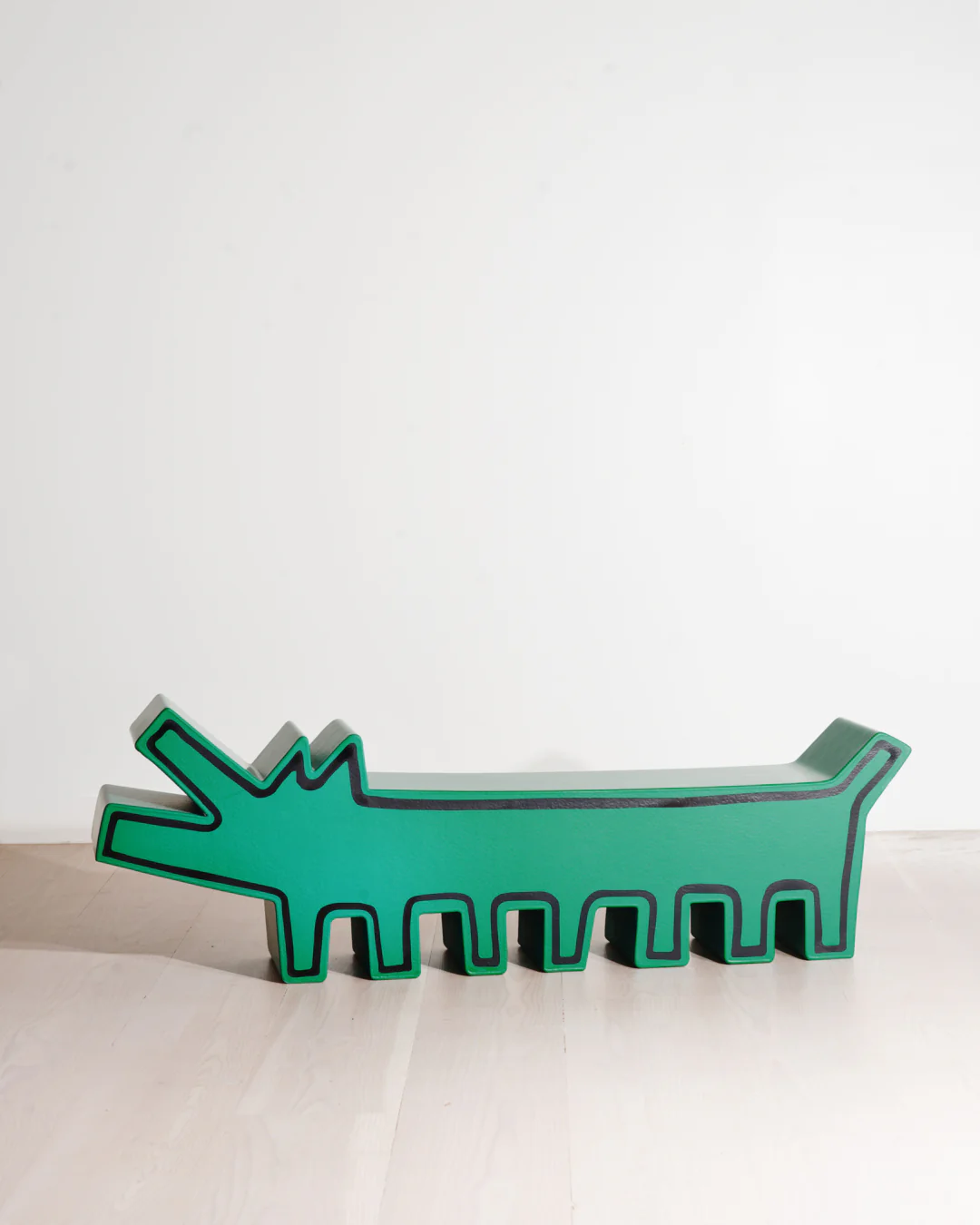 Luna Luna x Gufram x Keith Haring Green Dog Bench - Image 3
